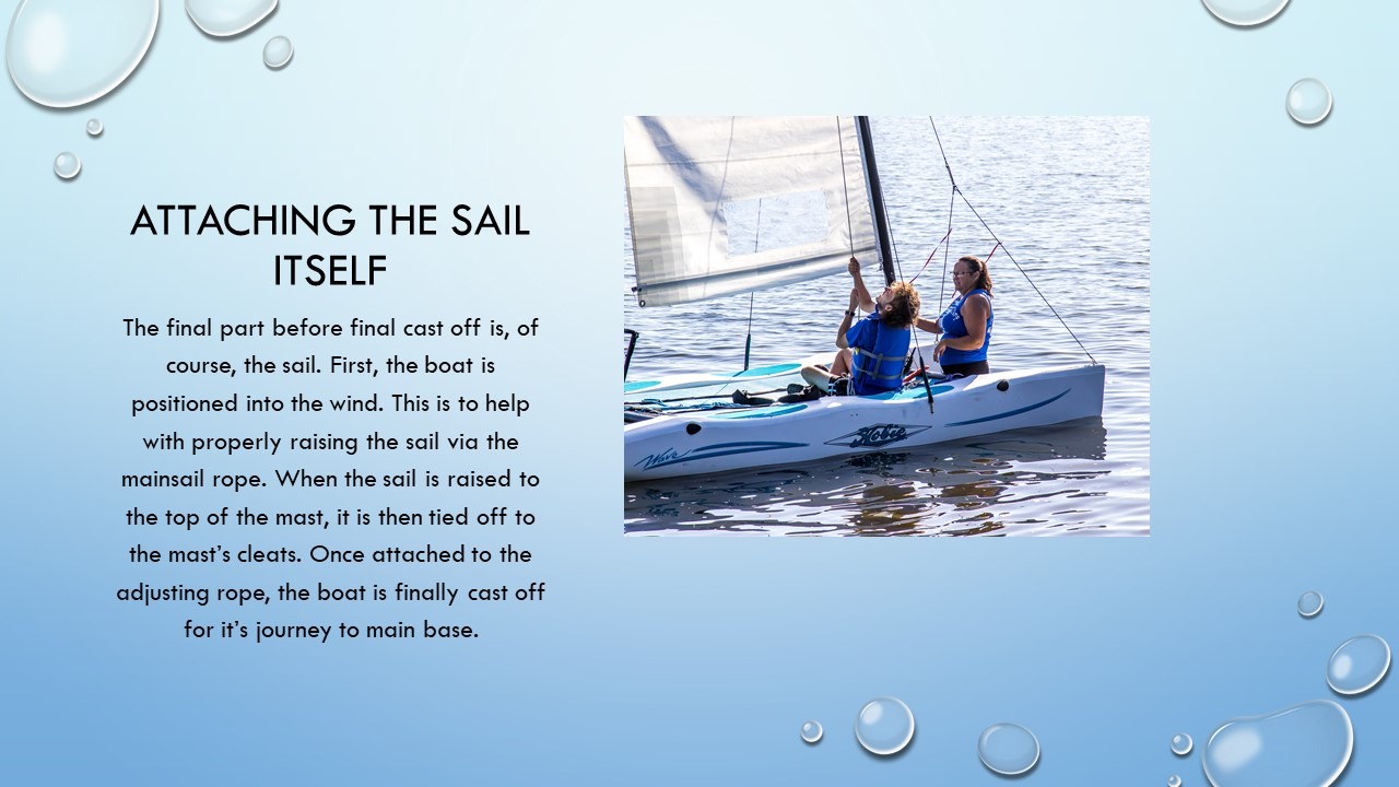 Attaching the sail